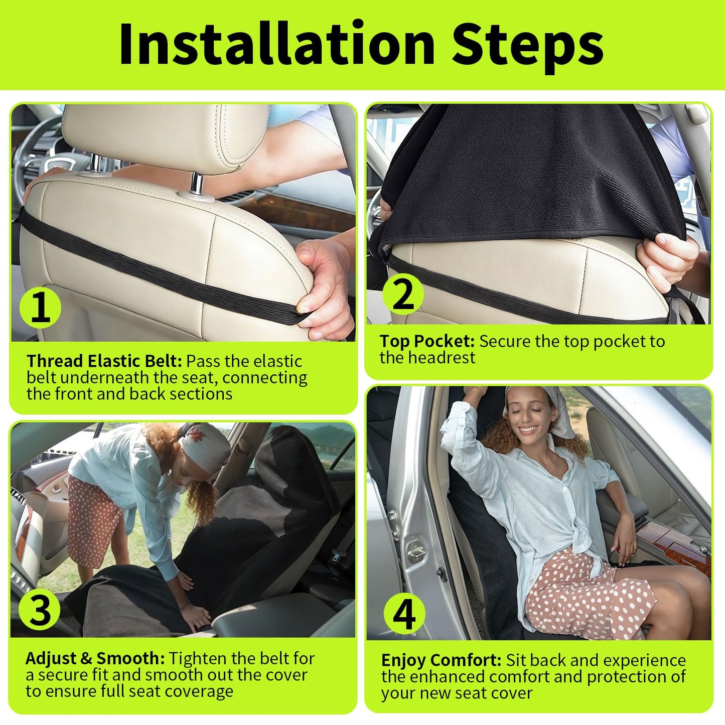 Leader Accessories Front Seat Cover Towel Black