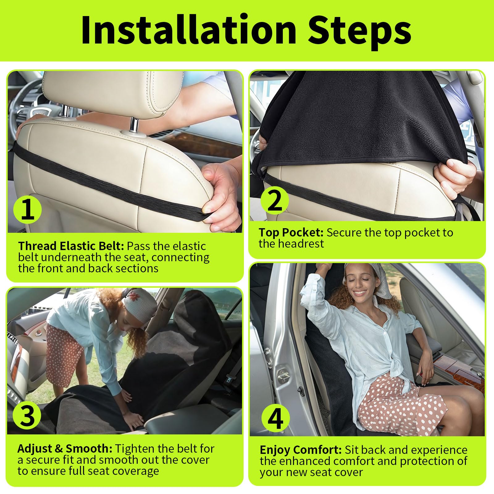 Leader Accessories Front Seat Cover Towel Black