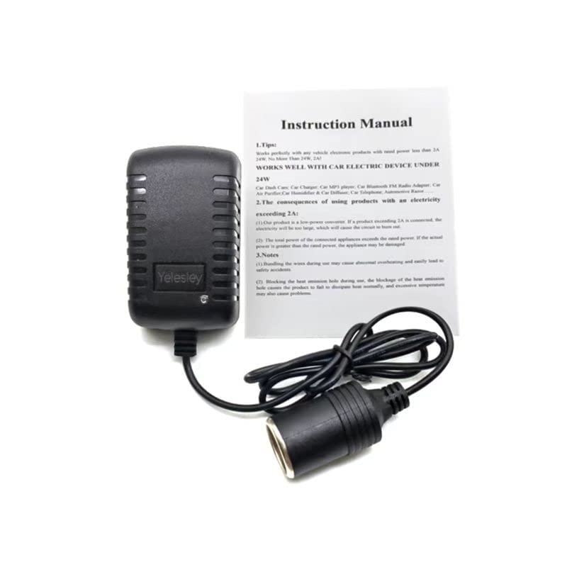 Lesleyye AC to DC Converter 12V 2A Car Adapter