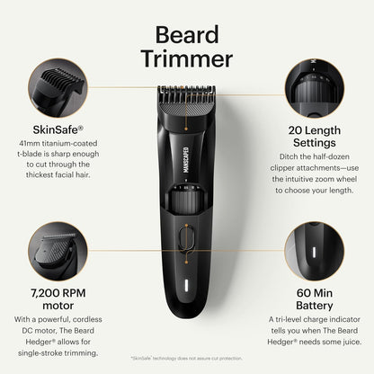 MANSCAPED The Beard Hedger Men's Premium Beard Trimmer Adjustable T-Blade