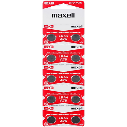 Maxell AG13 LR44 A76 Batteries 10-Pack 1.5V