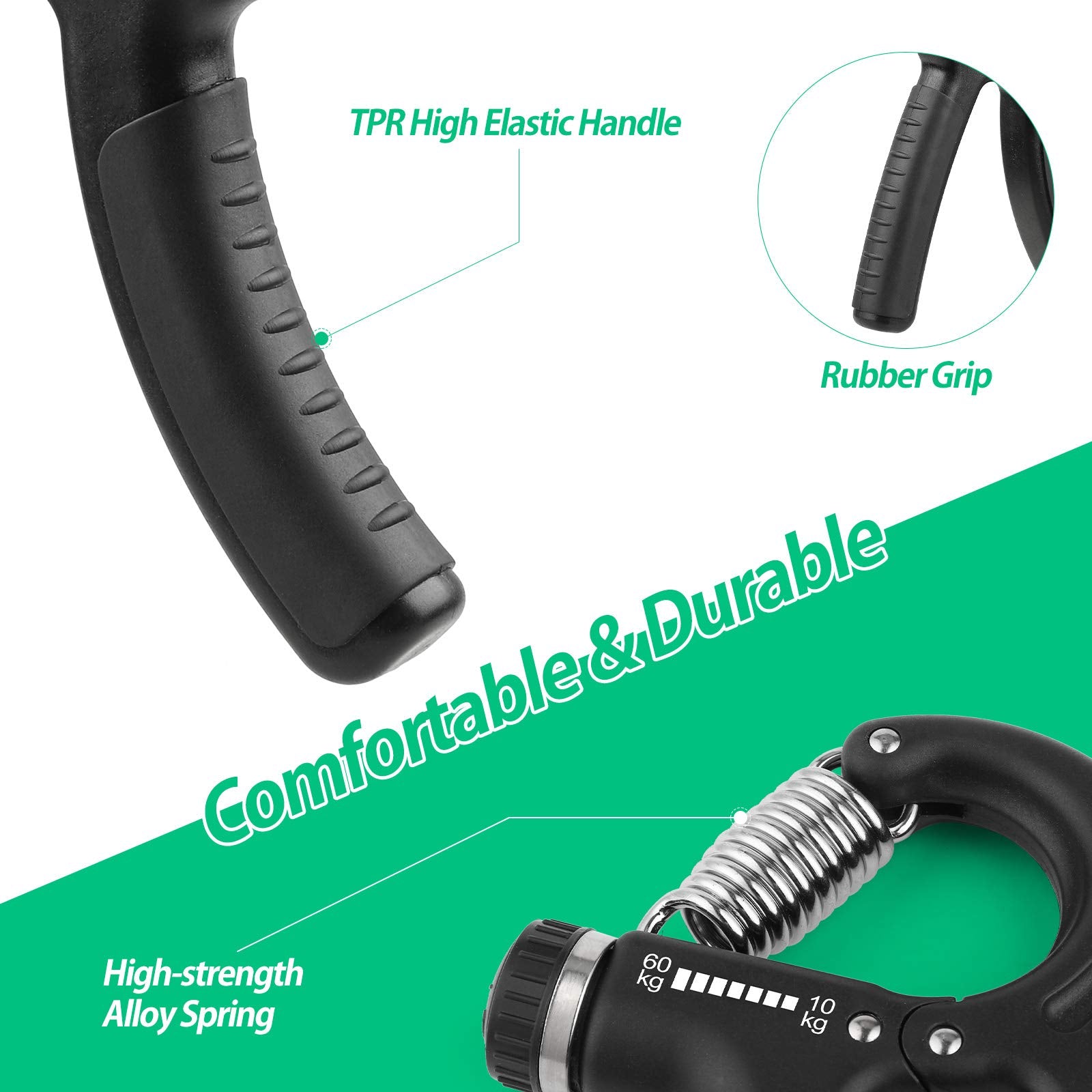 NIYIKOW Hand Grip Strengthener Adjustable 10-60kg