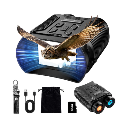 Night Vision Goggles – 5W Upgraded 4K HD IR Binoculars with 8X Digital Zoom, Camera, Flashlight & 32GB Card