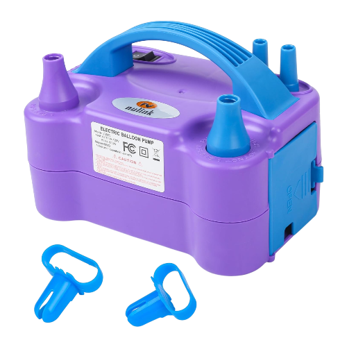 NuLink Electric Balloon Pump Dual Nozzle 600W Portable Air Inflator Purple