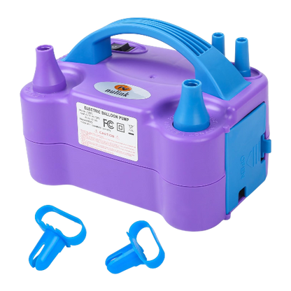 NuLink Electric Balloon Pump Dual Nozzle 600W Portable Air Inflator Purple