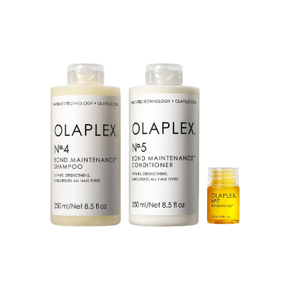 Olaplex Wash & Shine Hair Kit – No. 4, 5, 7 Shampoo, Conditioner & Bonding Oil for Hydration, Frizz Control & Shine