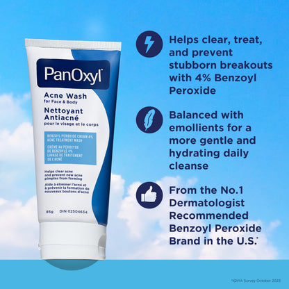 PanOxyl 4% Benzoyl Peroxide Acne Wash 85g