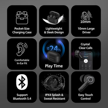 Philips TAT1109BK Wireless Earbuds Bluetooth 5.4