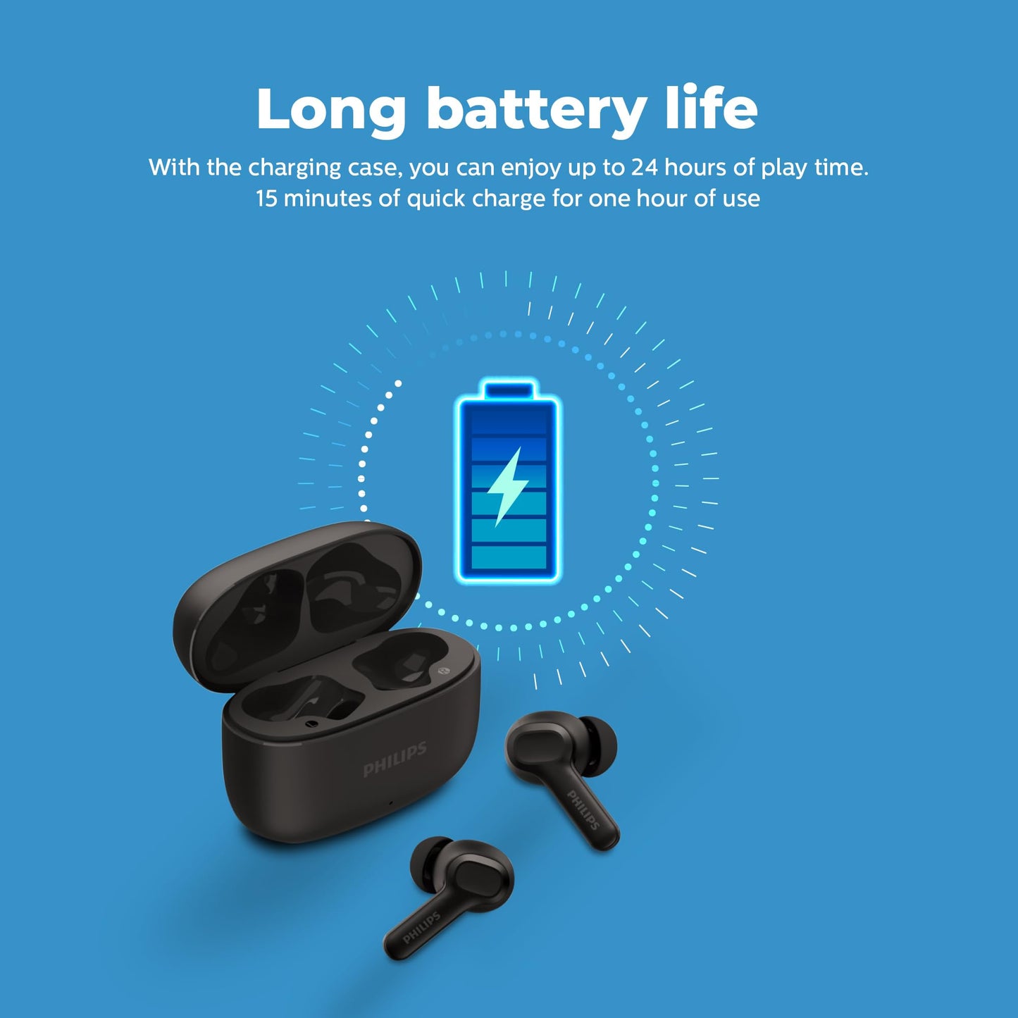 Philips TAT1109BK Wireless Earbuds Bluetooth 5.4