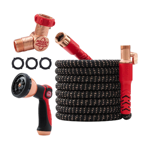 Pocket Hose 75 FT Copper Head Expandable Garden Hose – No-Tangle, No-Kink, Anti-Burst, 360° Swivel