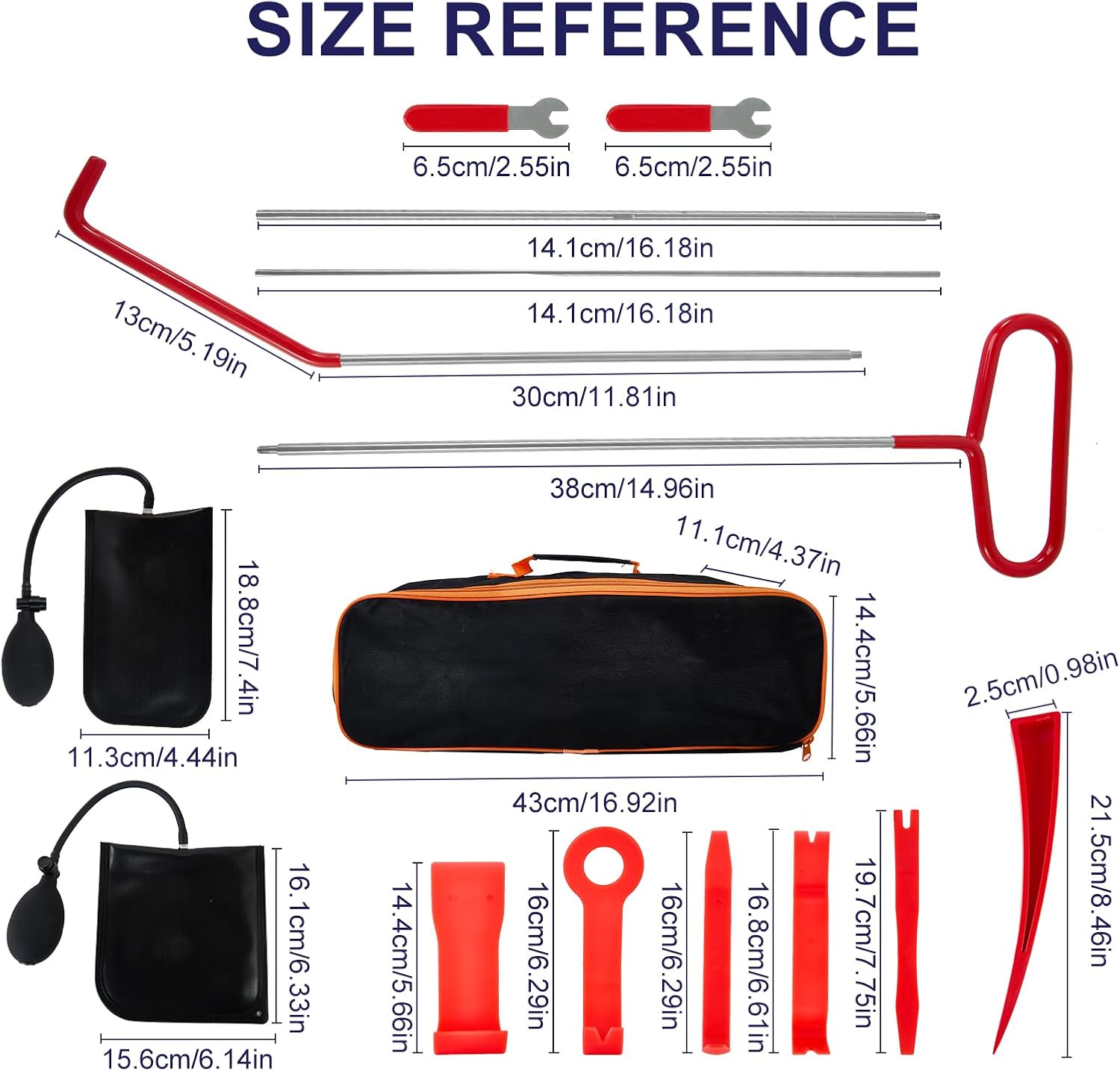 Portable Stainless Steel Pin Puller Tool Set 16PCS 68 Inch