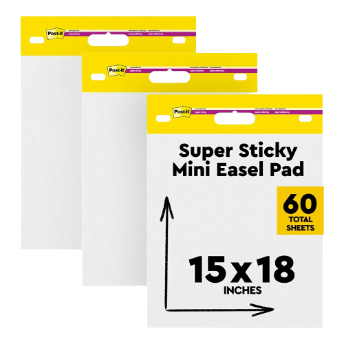 Post-it Mini Easel Pad 15 x 18 in 3-Pack 20 Sheets per Pad
