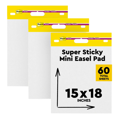Post-it Mini Easel Pad 15 x 18 in 3-Pack 20 Sheets per Pad