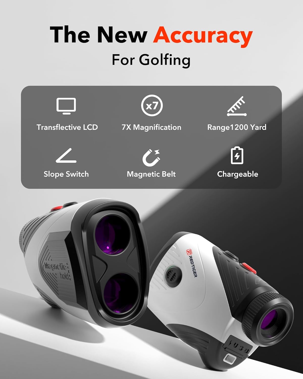 REDTIGER Golf Rangefinder with Slope 1200 Yards 7X Magnification GolfVue Series 1
