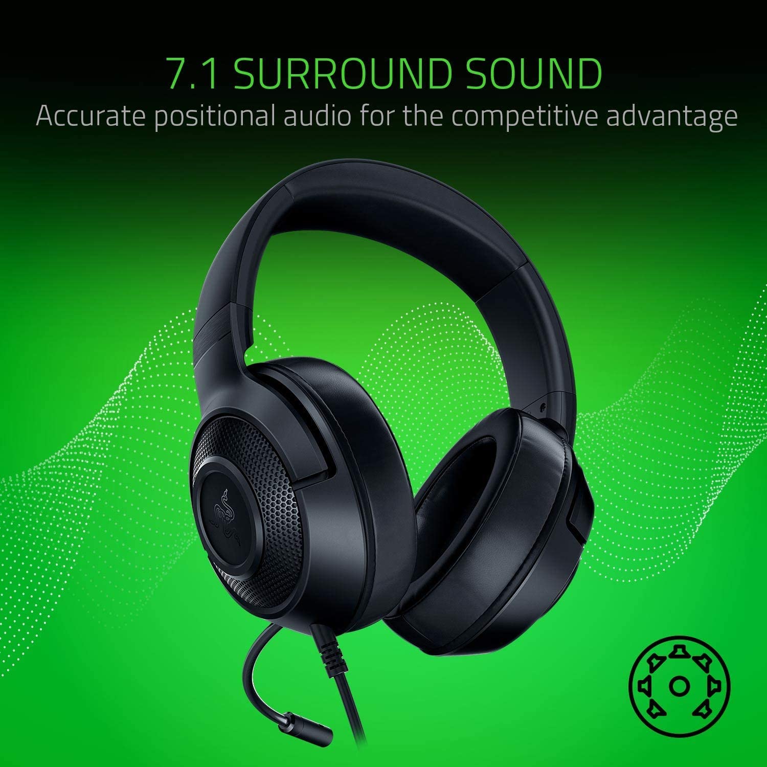 Razer Kraken X Lite Gaming Headset 7.1 Black