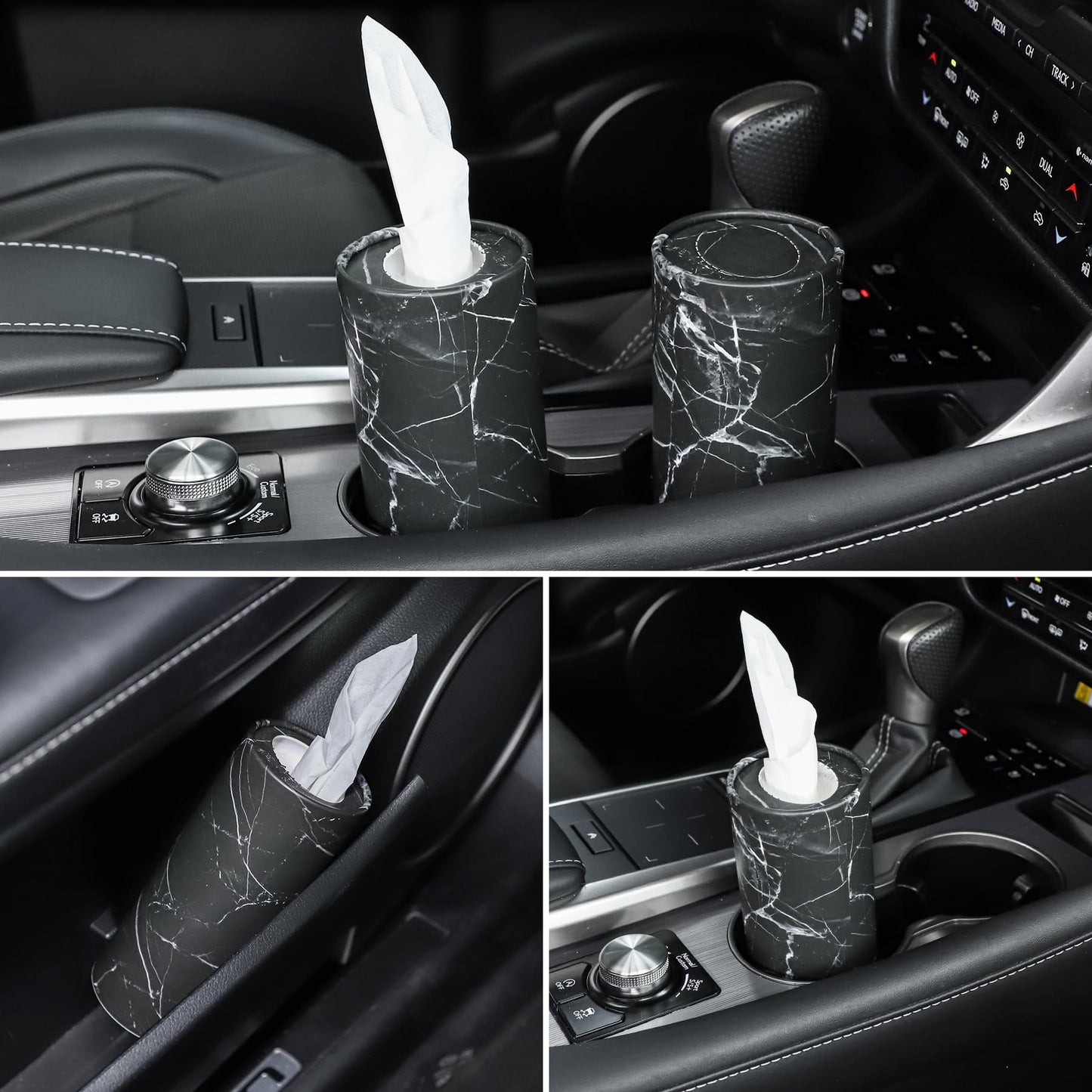 SINGARO Car Tissue Holder 4-Pack Cup Holder