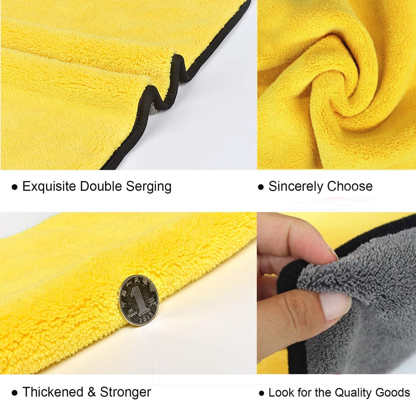 ShowTop Microfiber Car Drying Towels 3-Pack 40x30cm