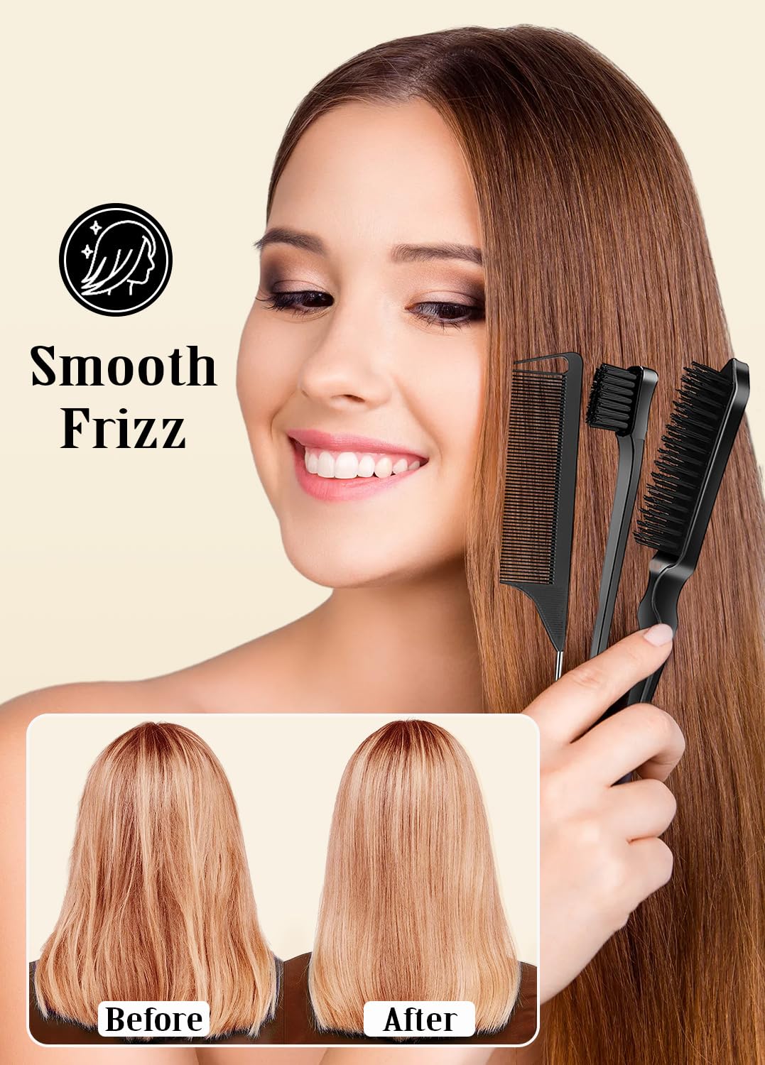 Slick Back Hair Brush & Wax Stick for Flyaways
