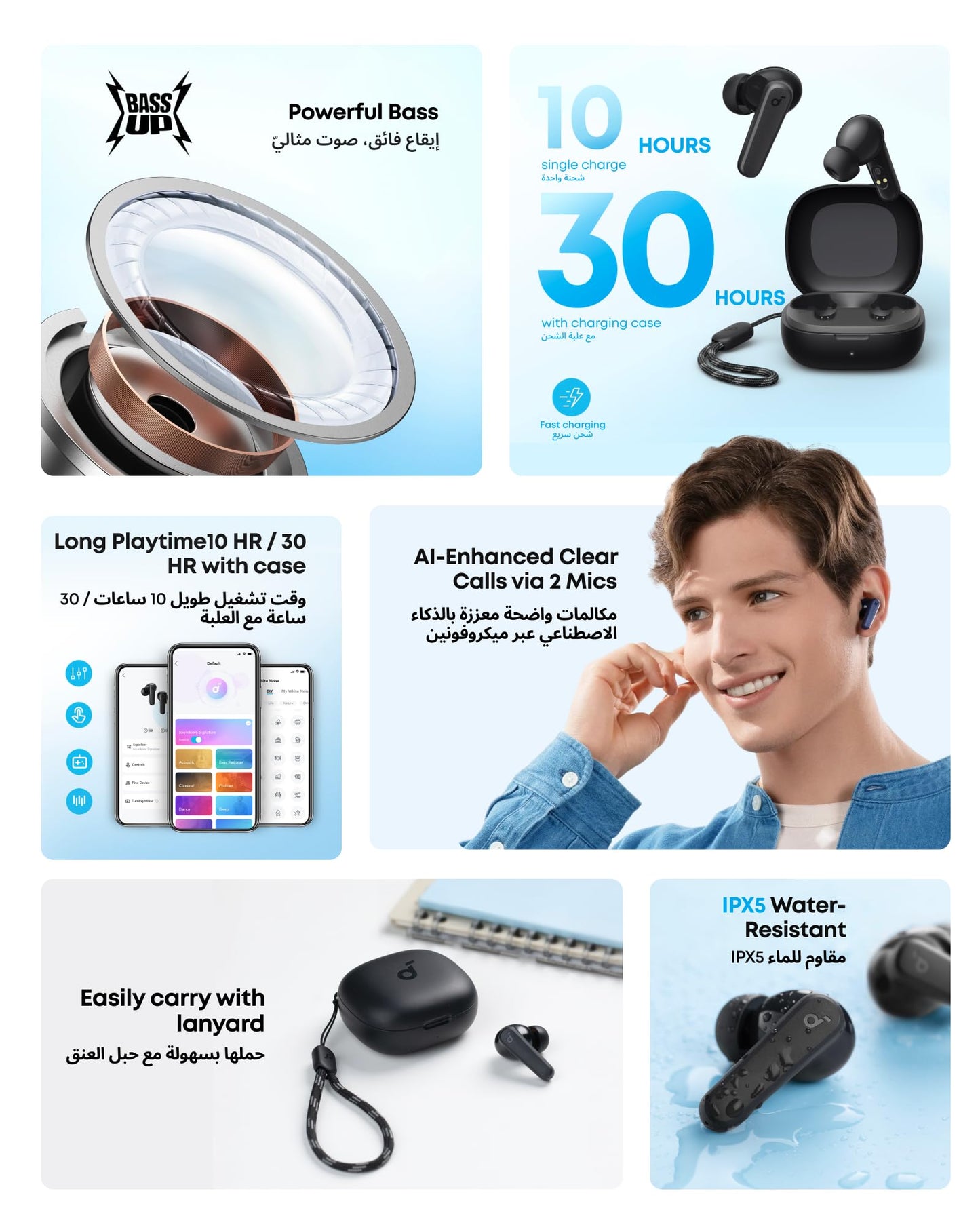 Soundcore R50i Wireless Earbuds Bluetooth 5.3 30H
