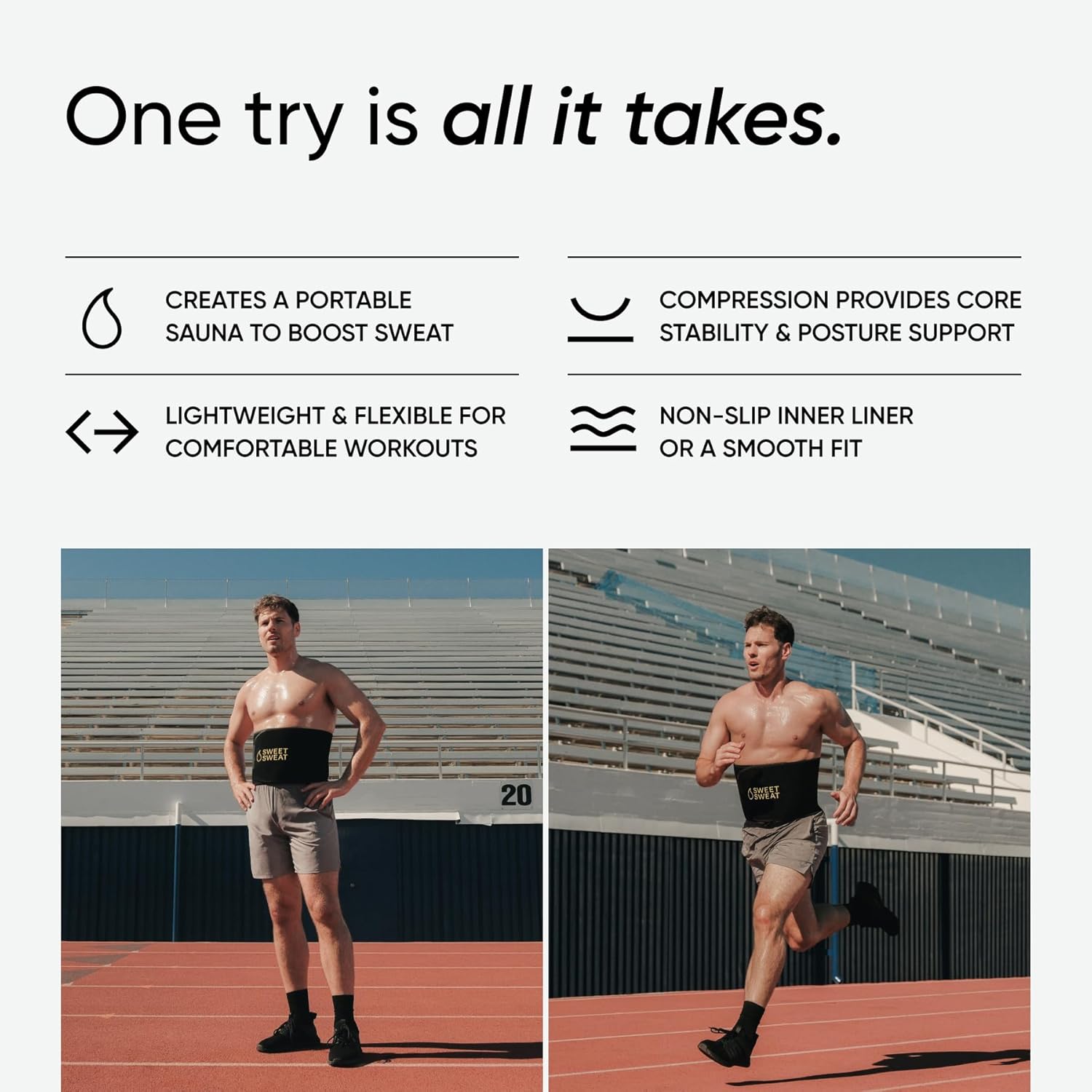 Sports Research Sweet Sweat Waist Trimmer Core Series Fitness Band