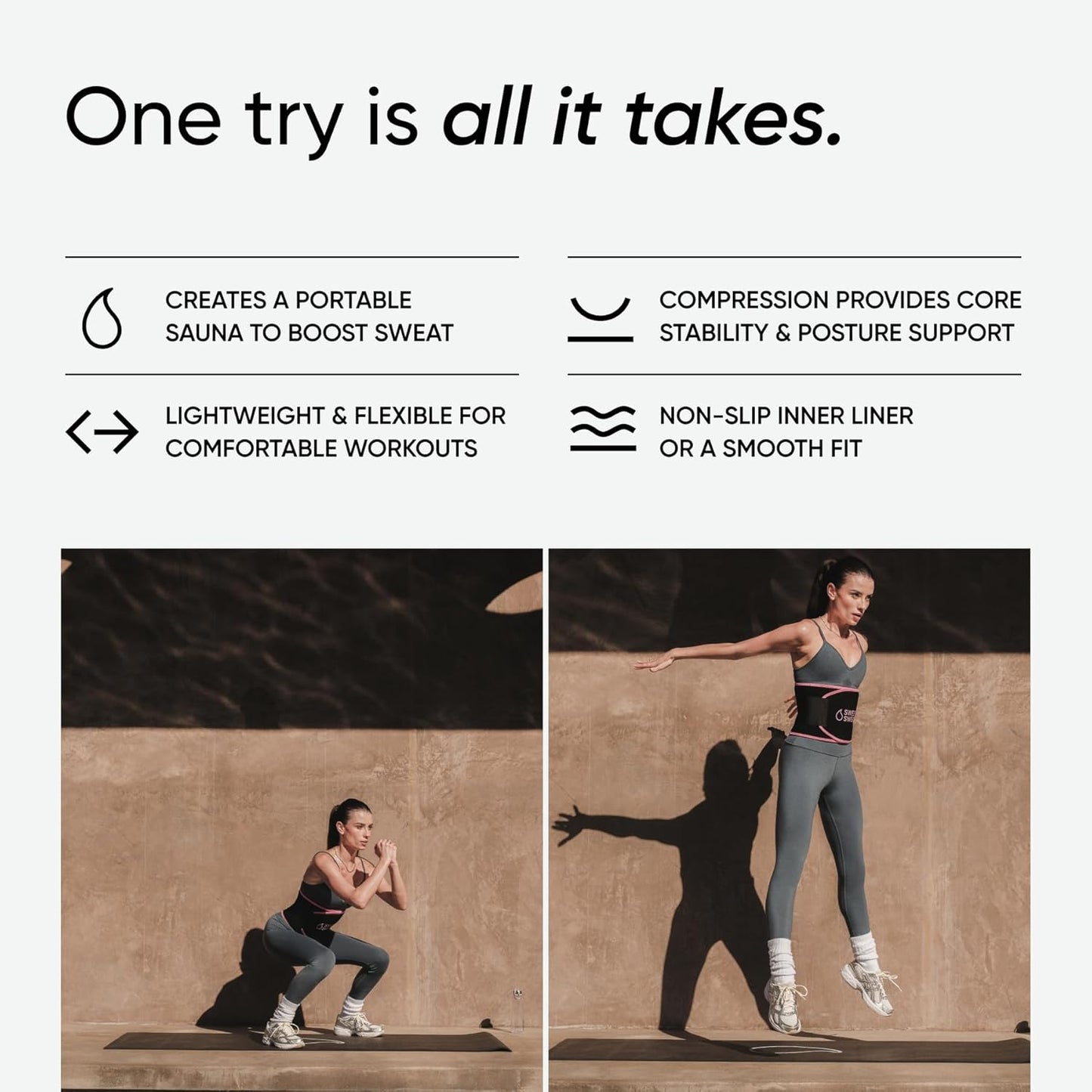 Sports Research Sweet Sweat Waist Trimmer Core Series for Women and Men