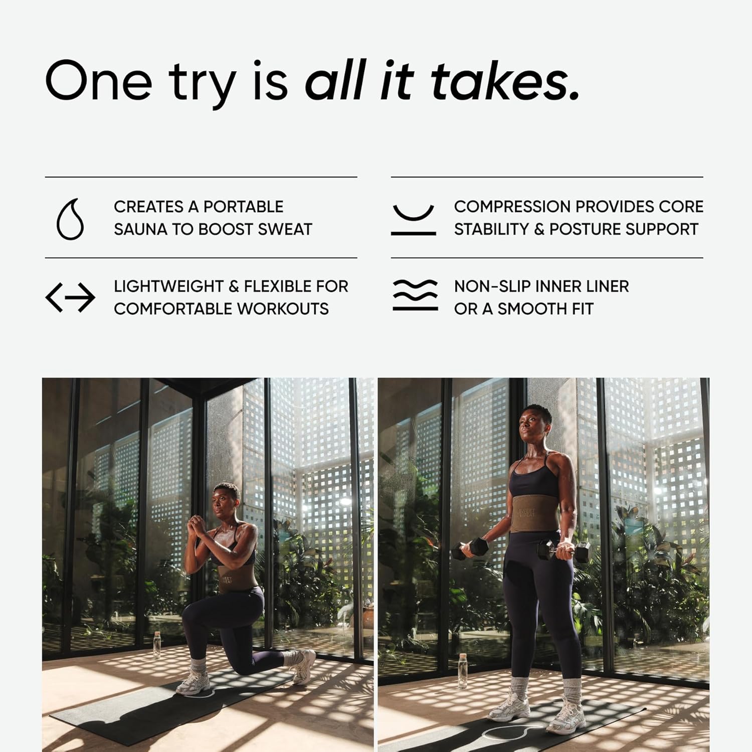 Sports Research Sweet Sweat Waist Trimmer Core Series for Women and Men