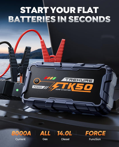 TREKURE 8000A Car Jump Starter 26800mAh Power Bank