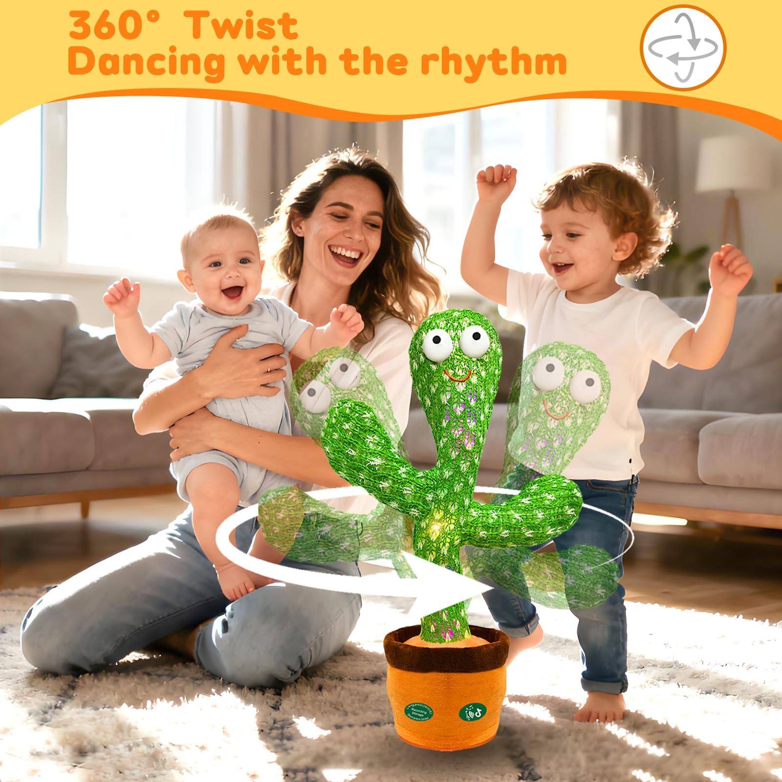 Talking Dancing Cactus Toy with Light & Sound