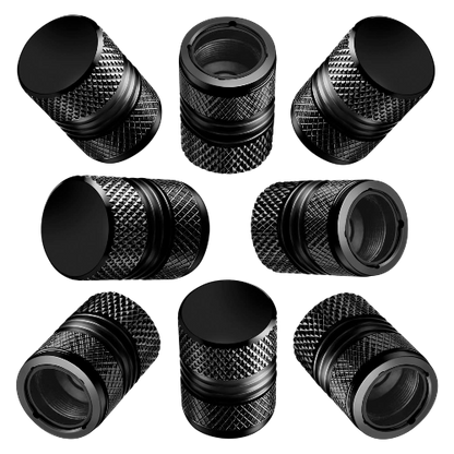 Tire Valve Stem Caps 8-Pack Alloy Black