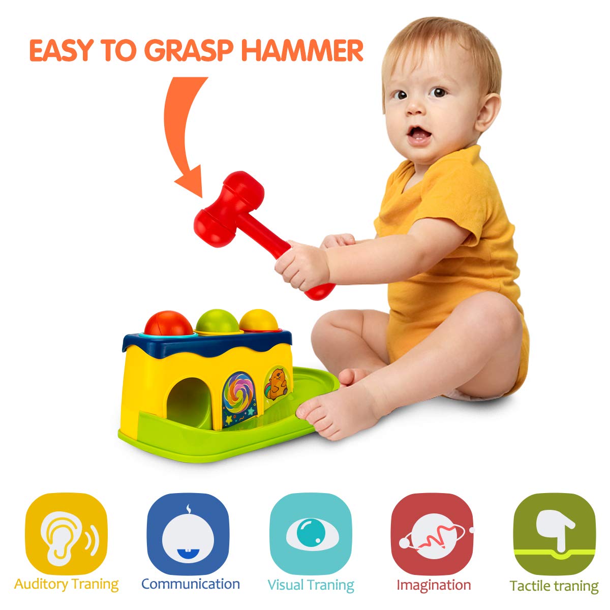 UNIH Hammer Ball Drop Toy for Toddlers