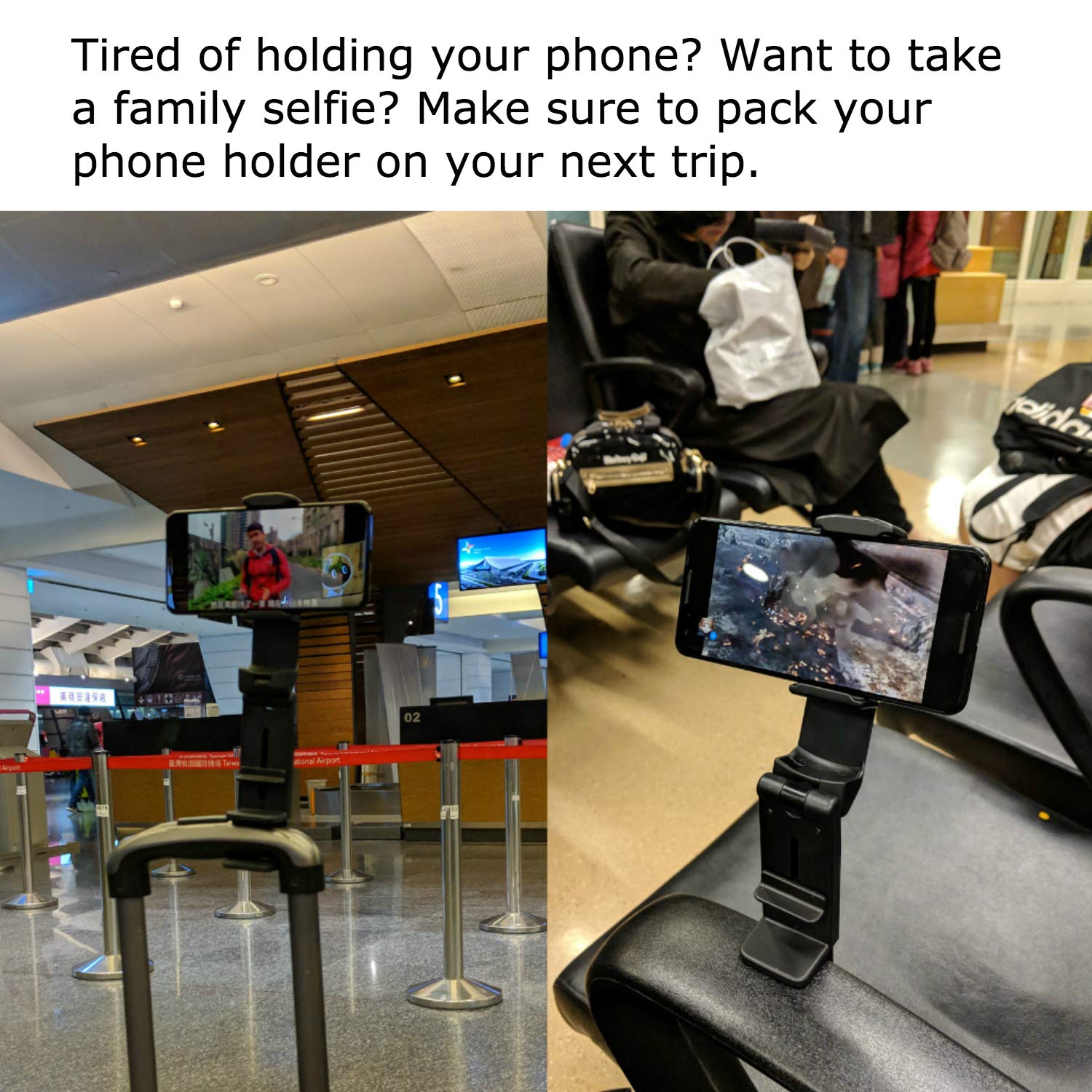 Universal Airplane Phone Mount 360° Travel Holder