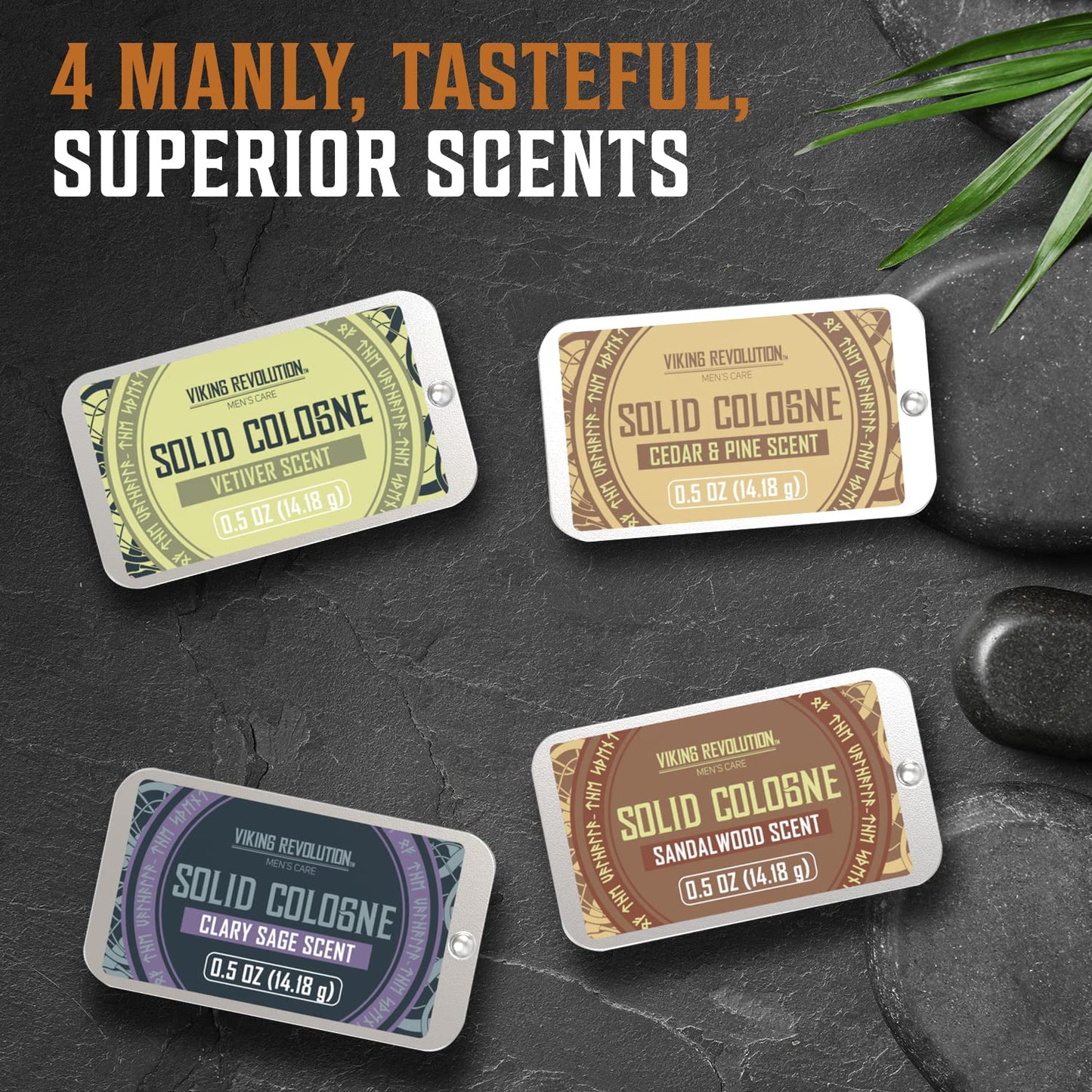 Viking Revolution 4 Pack Men’s Solid Colognes 0.5 oz Travel Wax Set