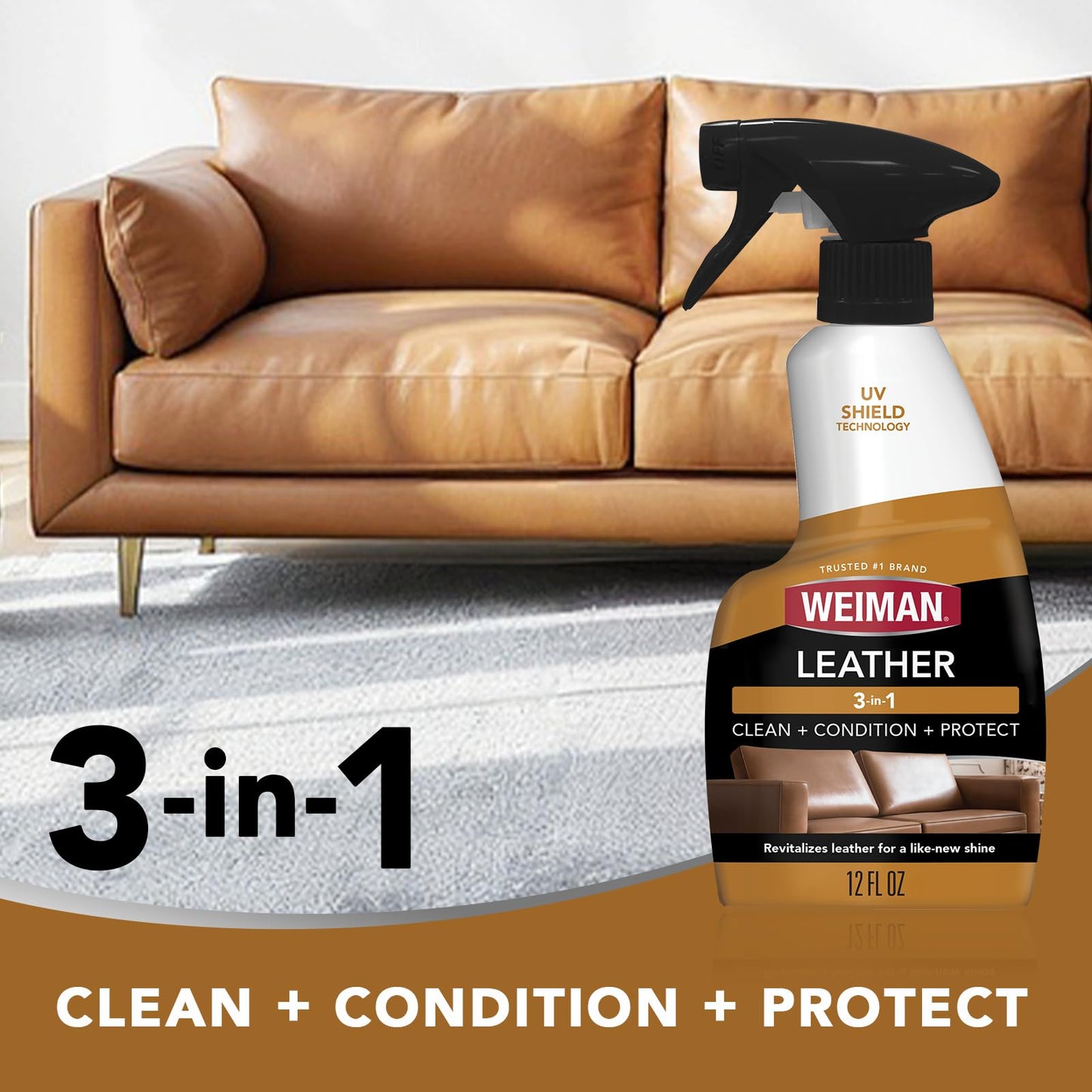 Weiman Leather Cleaner & Conditioner 12oz UV Protect