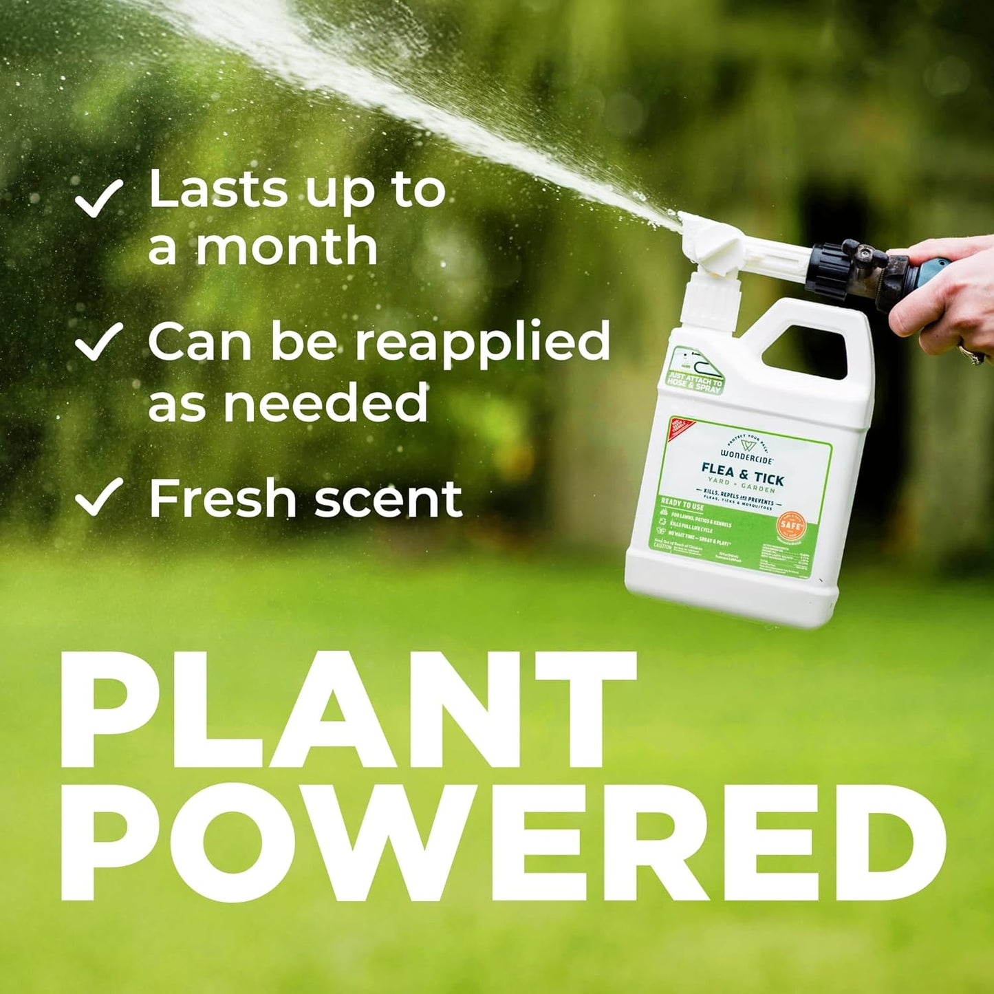 Wondercide 32 oz Ready-to-Use Yard Spray – Flea, Tick & Mosquito Control, Natural & Plant-Based, Safe for Pets & Kids