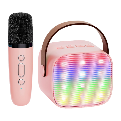 YLL Karaoke Machine Bluetooth Speaker w/ Mic Pink