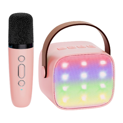 YLL Karaoke Machine Bluetooth Speaker w/ Mic Pink