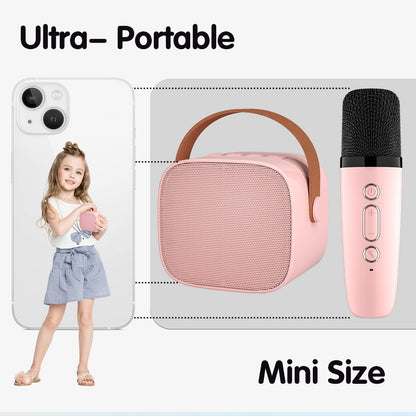 YLL Karaoke Machine Bluetooth Speaker w/ Mic Pink
