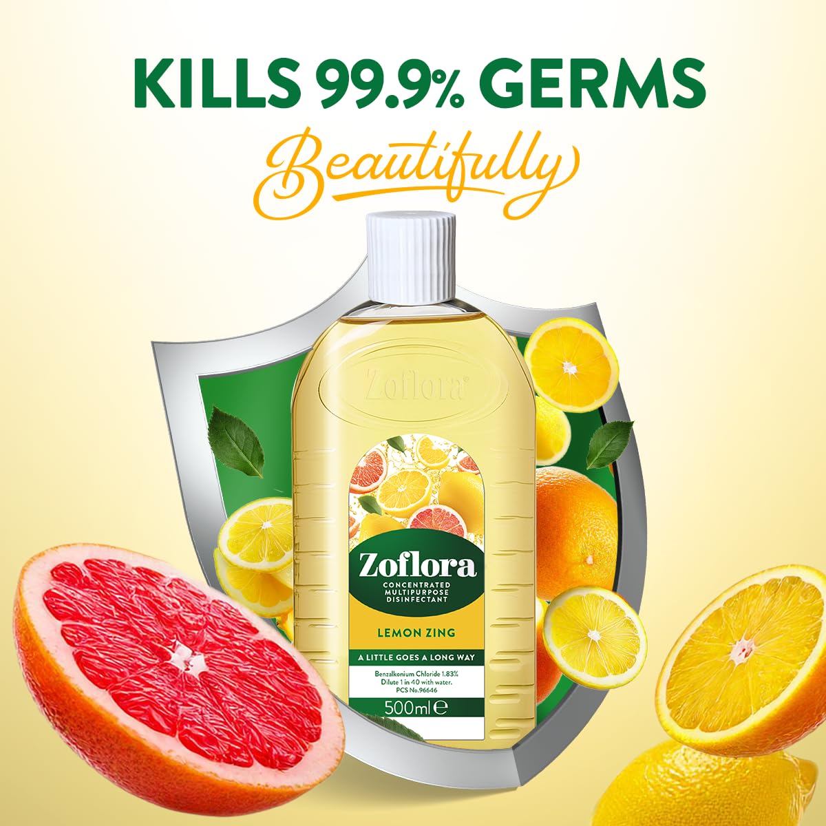 Zoflora Lemon Zing Kitchen & Bathroom Cleaner 500ml