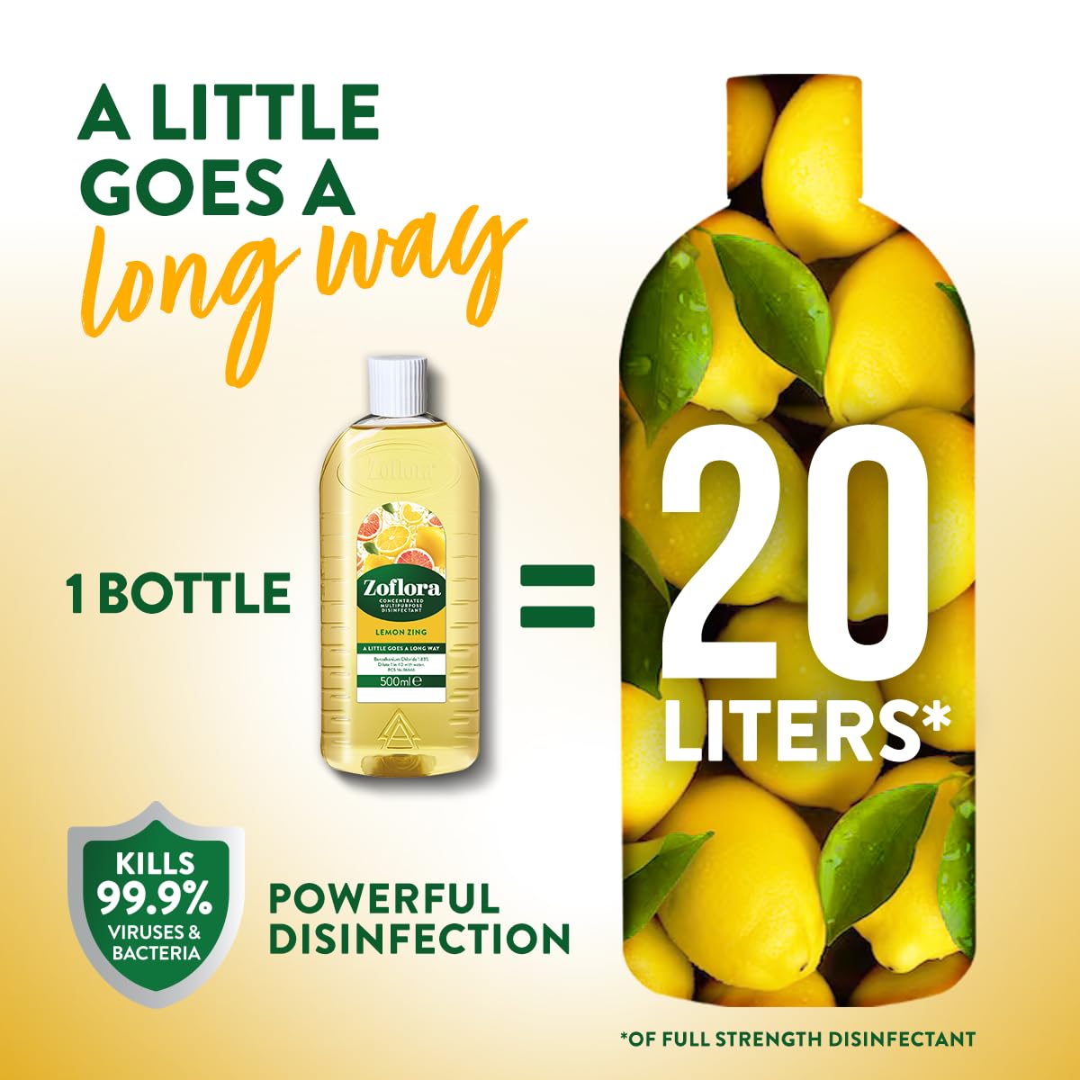 Zoflora Lemon Zing Kitchen & Bathroom Cleaner 500ml
